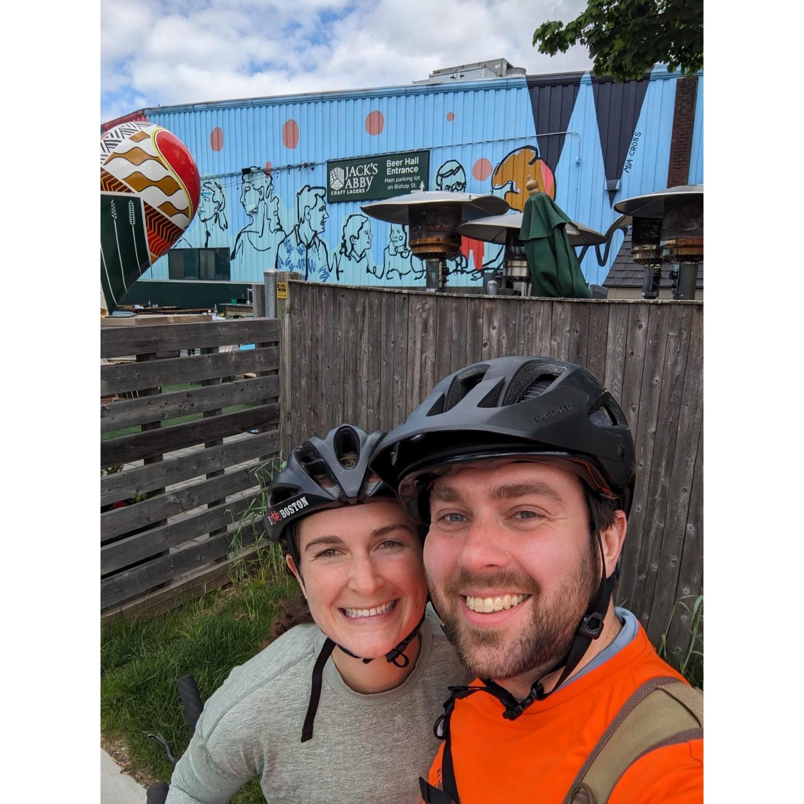 Biking 25 miles to Jack's Abby just made the beer taste better!