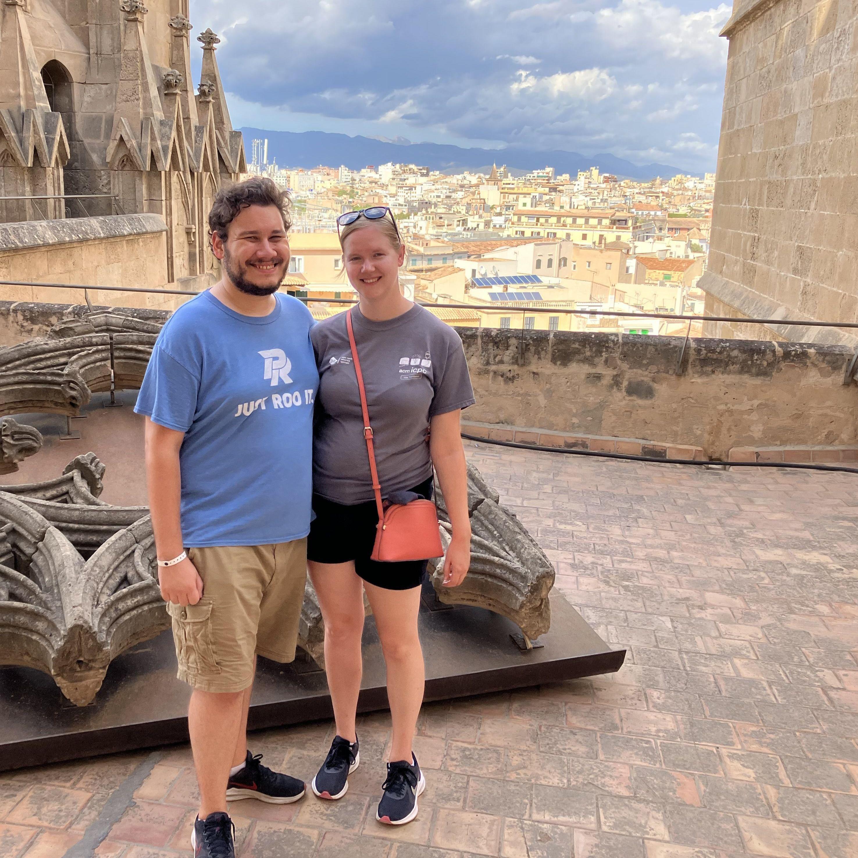 On top of the Cathedral of Mallorca in Palma, 2022. The thunderstorms in the distance hit shortly after this photo was taken.