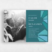 Blue Wedding Invitation - Barcelona Photo