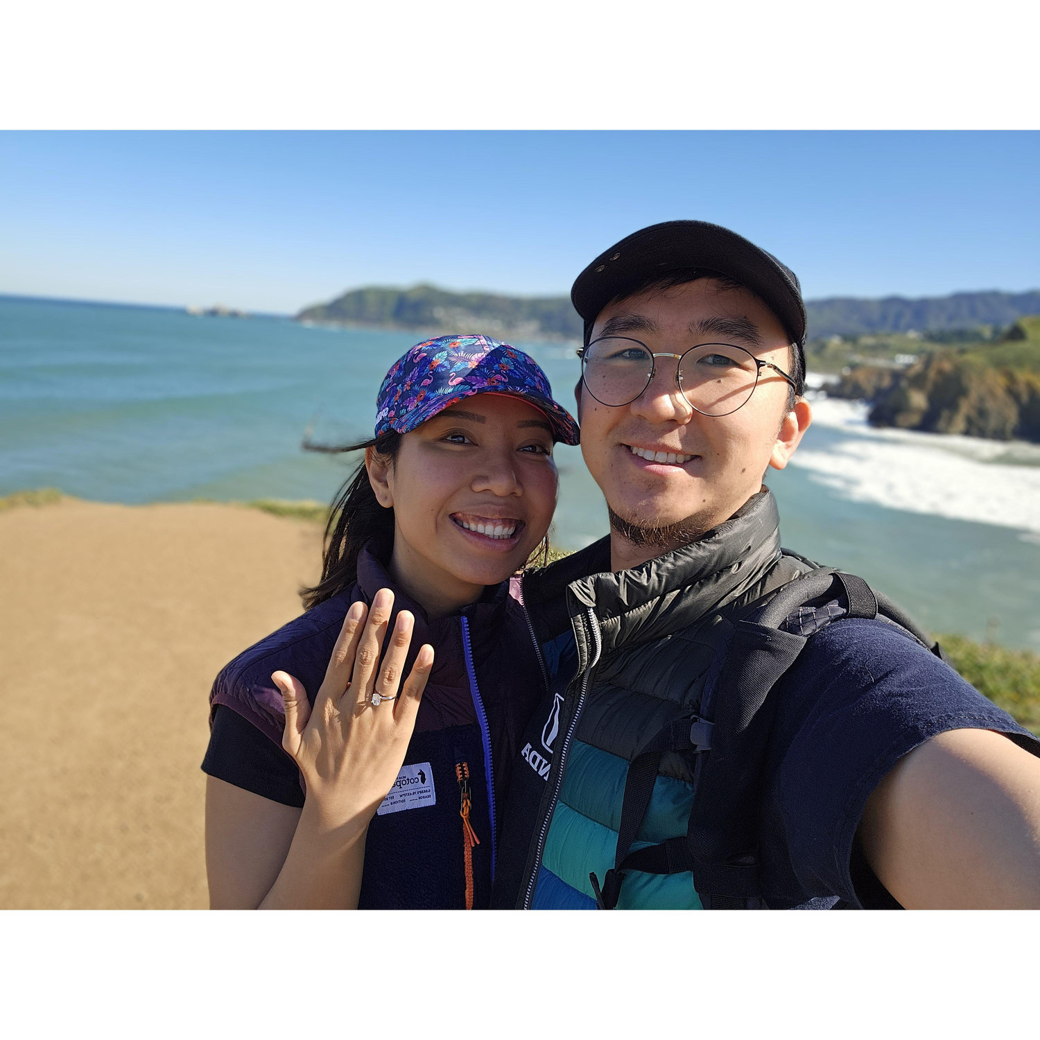 We were blessed with the perfect weather at Mori Point Cliff for our proposal.