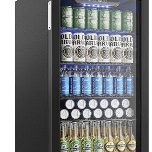 EUHOMY Mini Fridge 130 Can Beverage Refrigerator Cooler. Size: 3.2 Cu.Ft. Color:Black