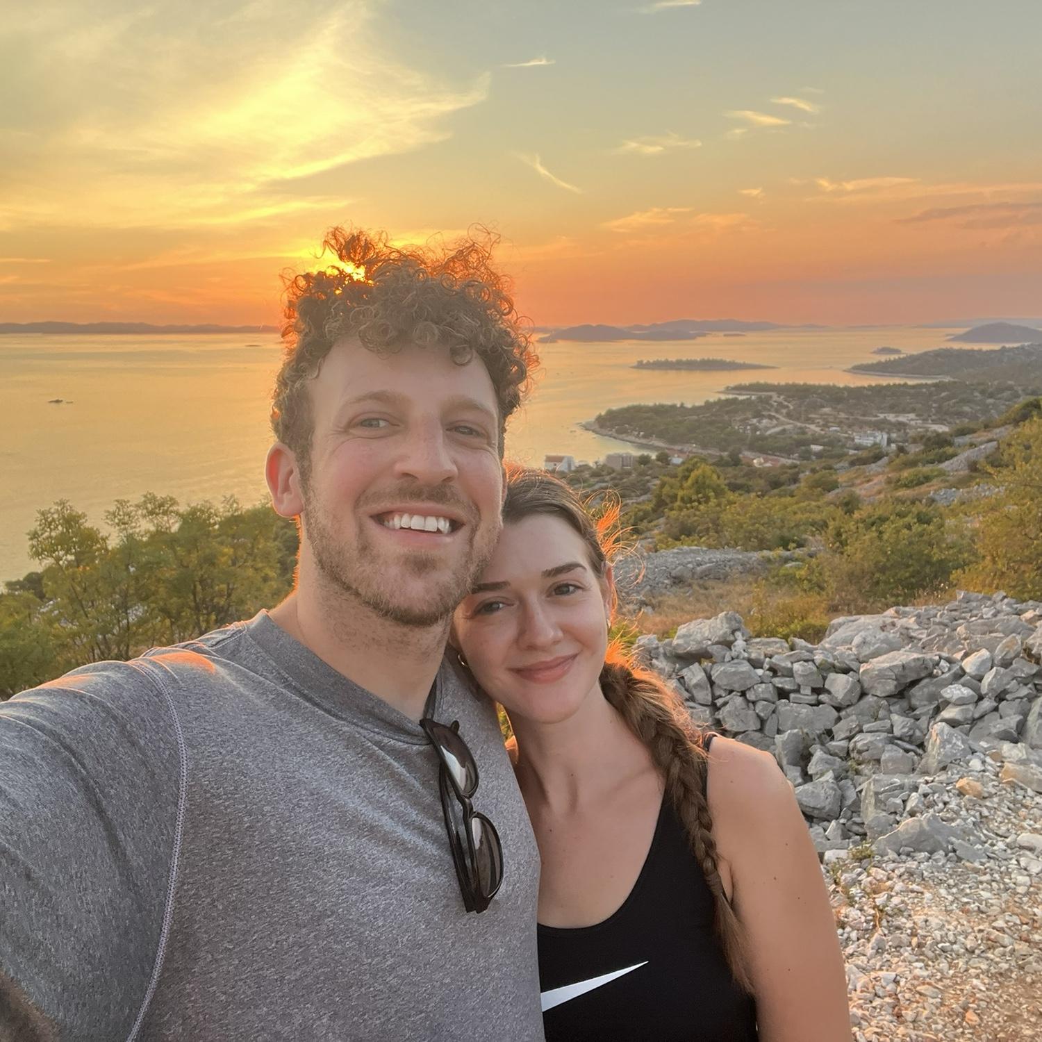 A sunset and sea view in Murter, Croatia, August, 2024.