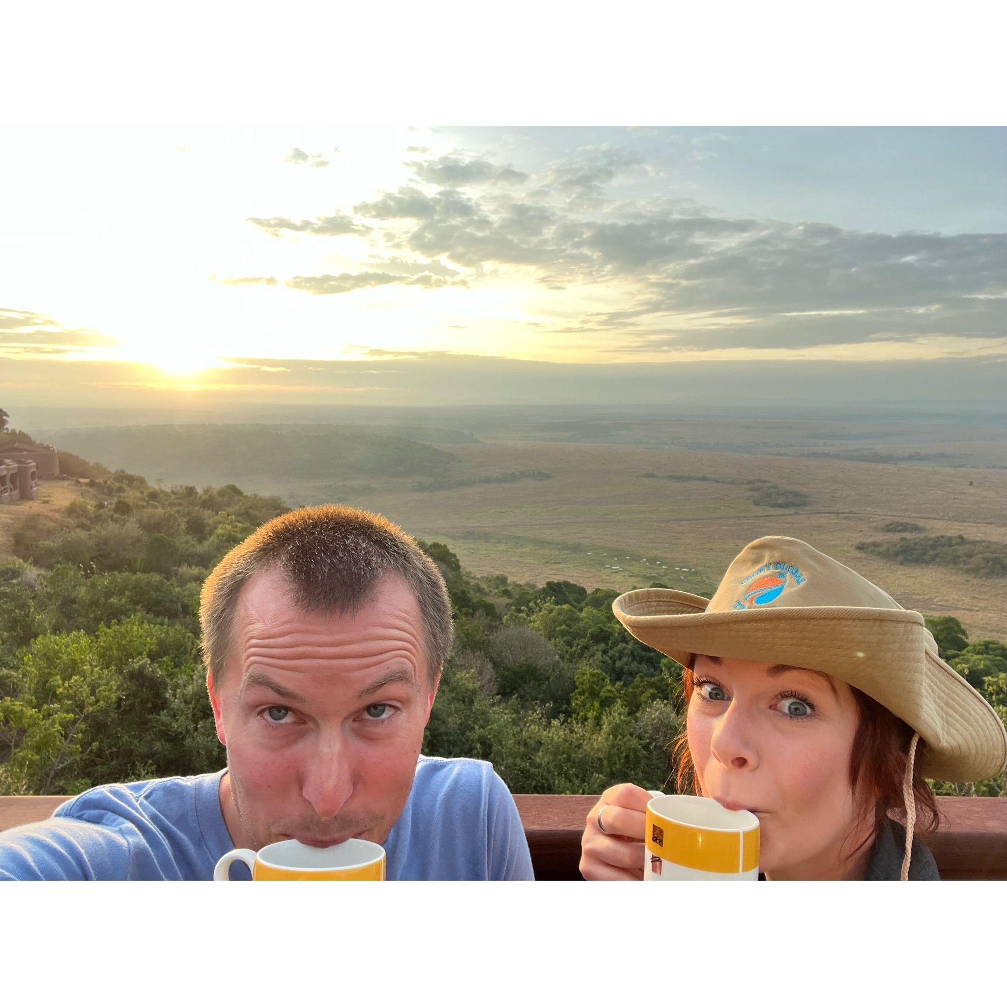 Morning coffee in Kenya.