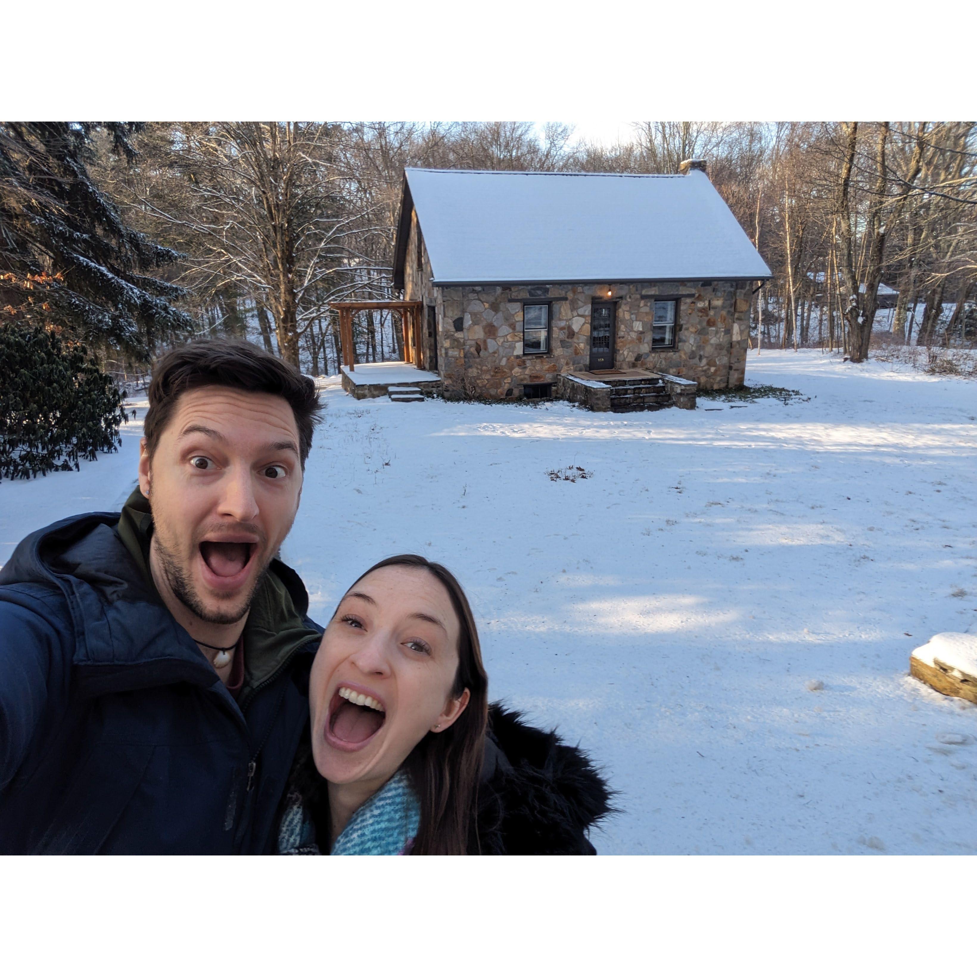 Right after we got the keys! (and realized we had to shovel the driveway)