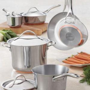 Anolon - Nouvelle Copper Stainless Steel 10 Piece Cookware Set