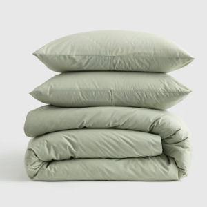 Classic Organic Percale Duvet Cover Set in Sage