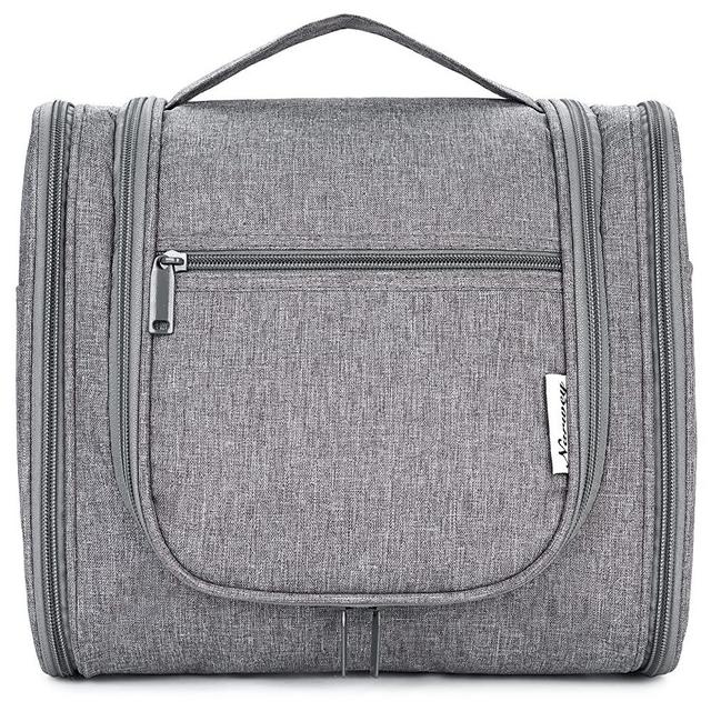 Hanging Travel Toiletry Bag Cosmetic Make up Organizer for Women and Men (Large, Grey)