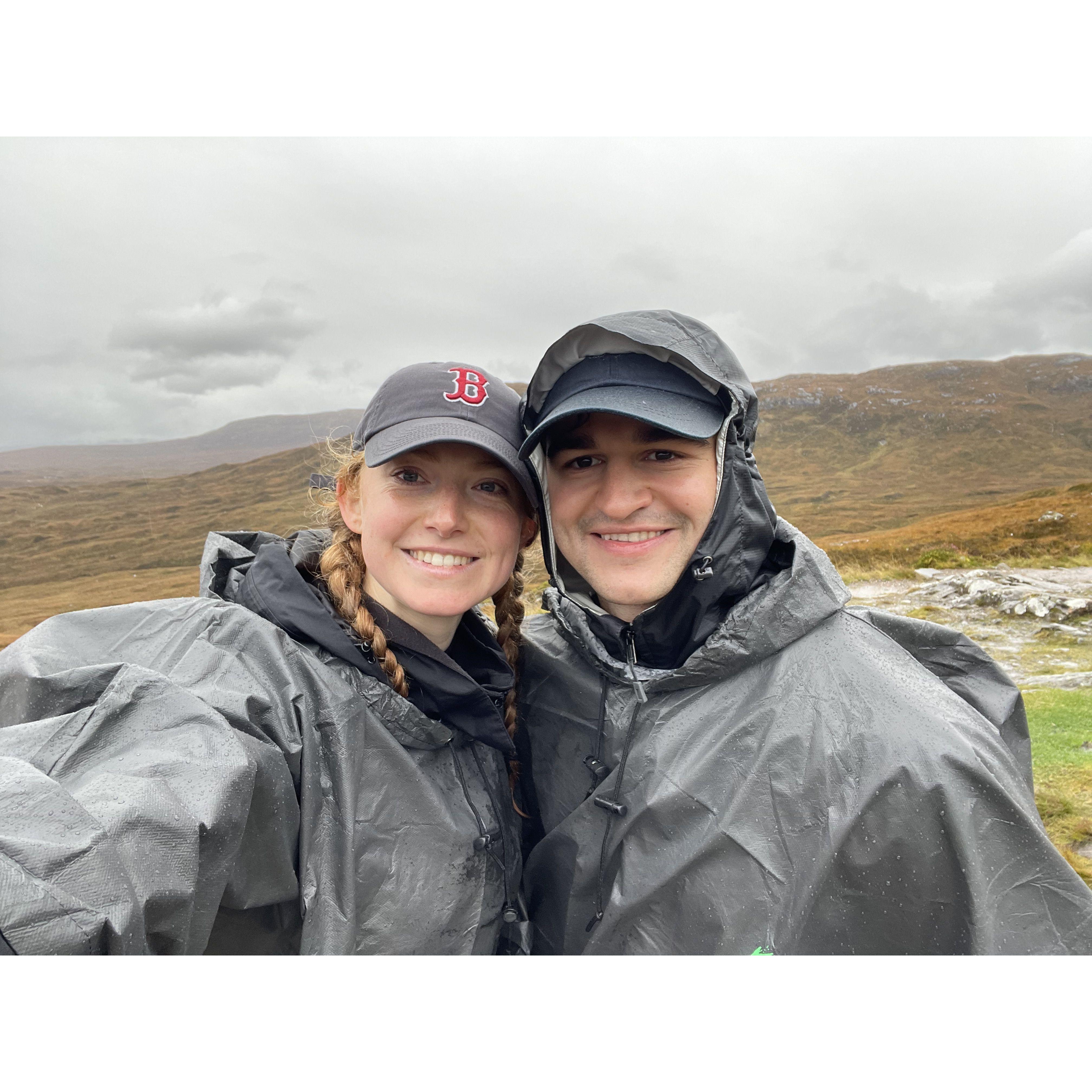 Our first international trip together -- hiking in rainy Scotland!