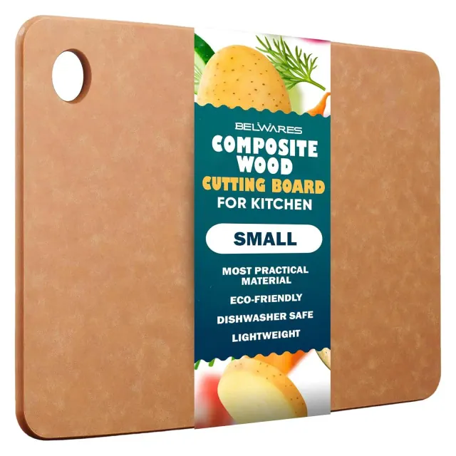 Wooden Cutting Board for Kitchen - Small Composite Wood Cutting Boards Dishwasher - Thin, BPA Free & Eco-Friendly Chopping Board