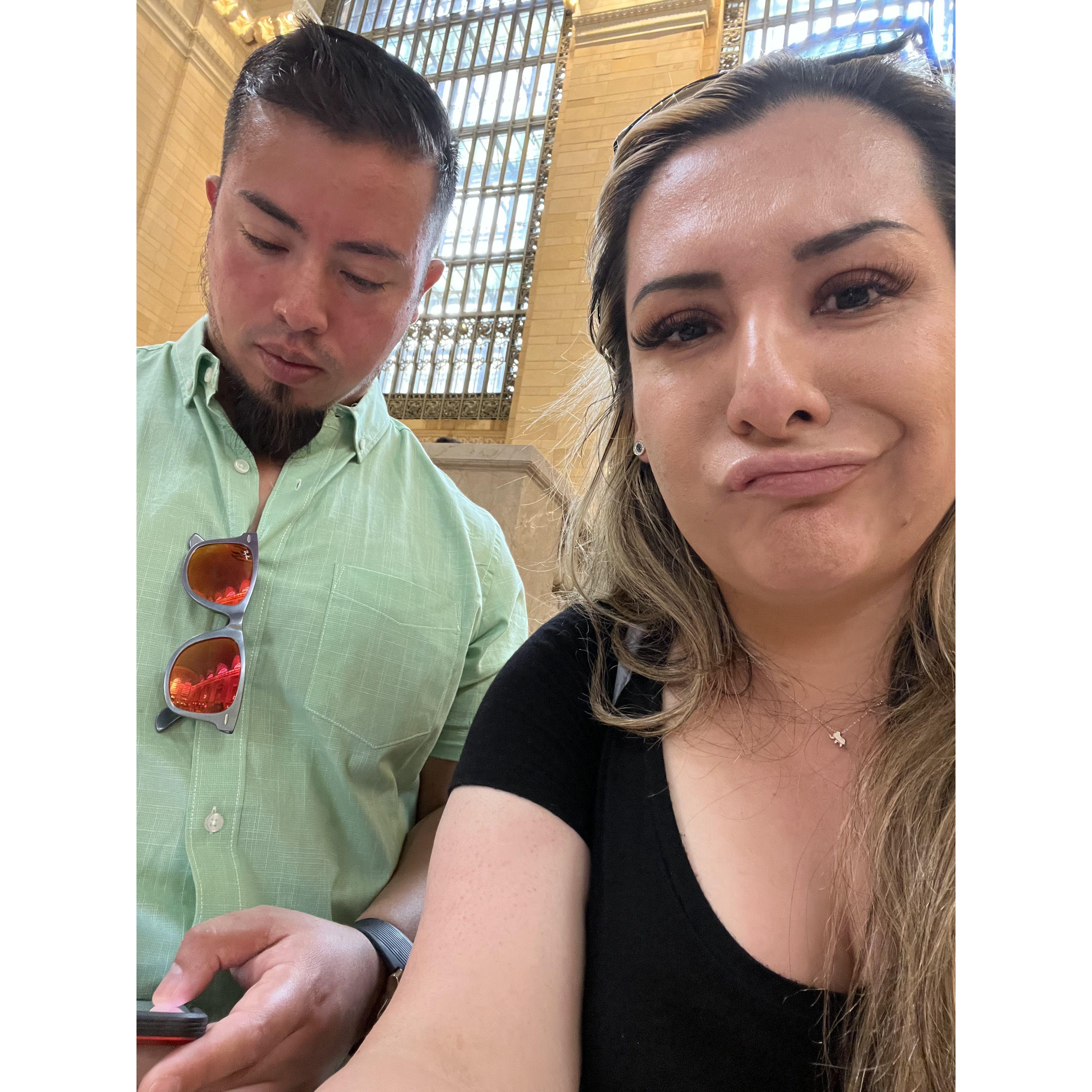 Him always planning and making sure we don’t get lost. Me just living. We were in New York