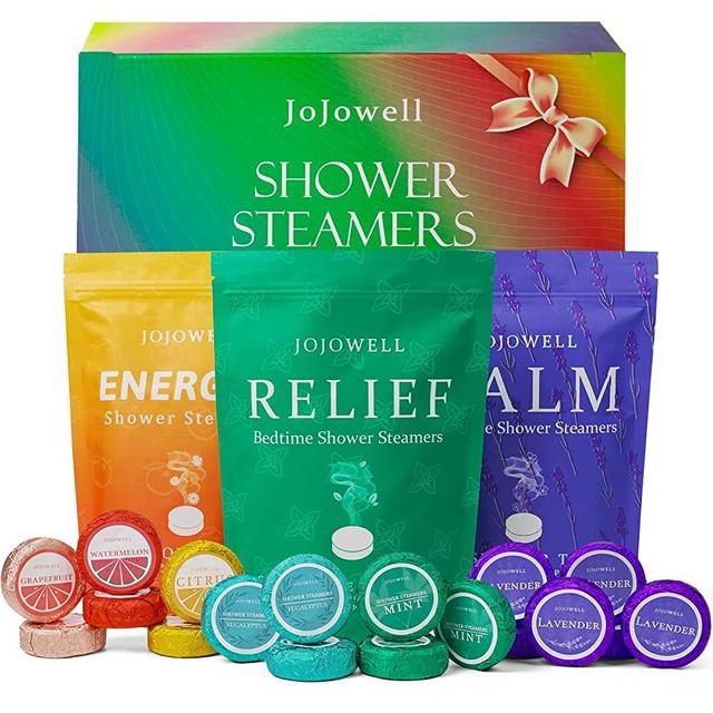 Shower Steamers Aromatherapy - 18 Pack Shower Bombs for Women or Men, Organic with Eucalyptus Mint Lavender Tangerine Watermelon Grapefruit Essential Oils Stress Relief, Valentines Day Gifts for Her