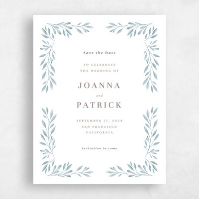 Blue Sage Mist Wedding Save the Date - Oriana Portrait