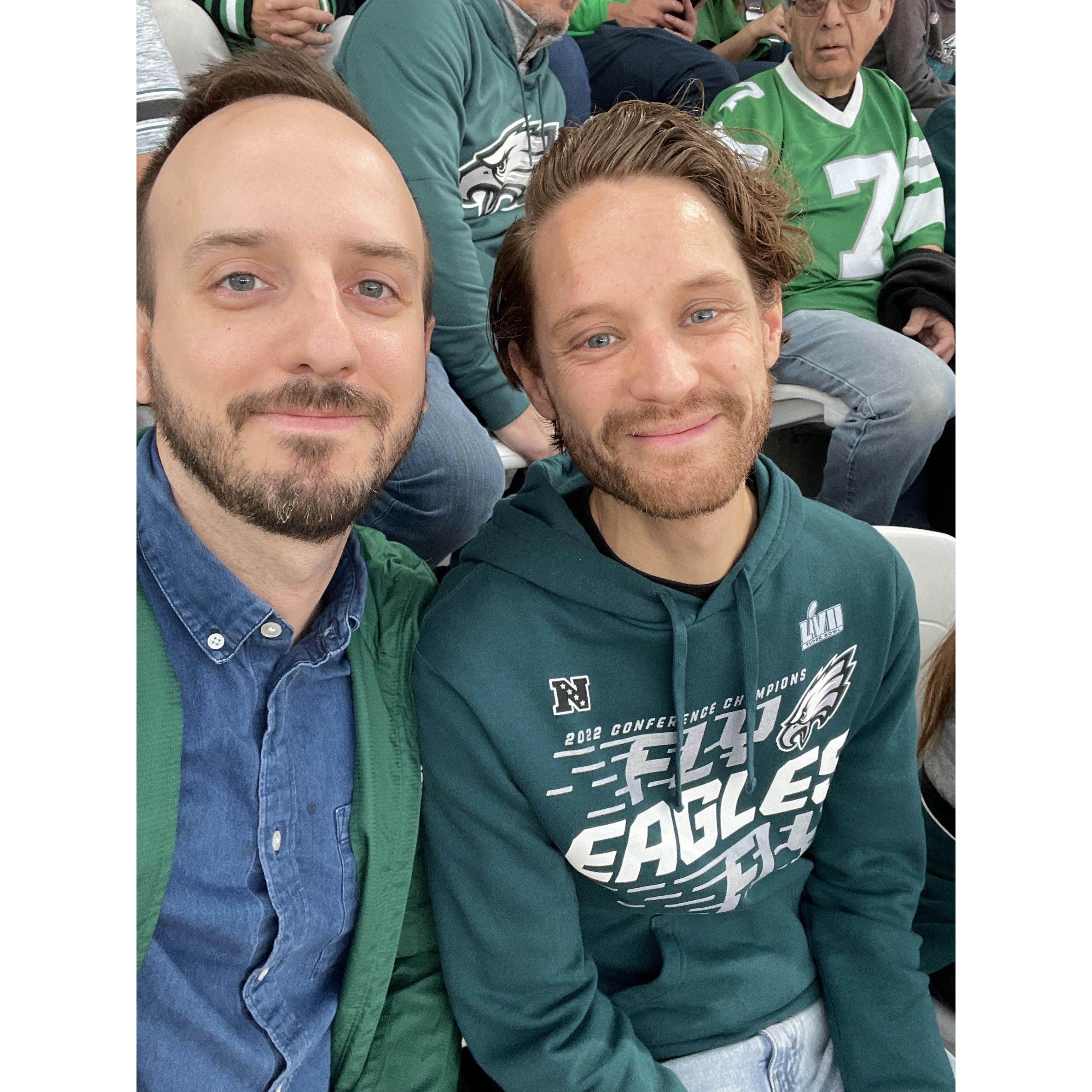 We did a sports and went to the "Iggles" game. Go birds!