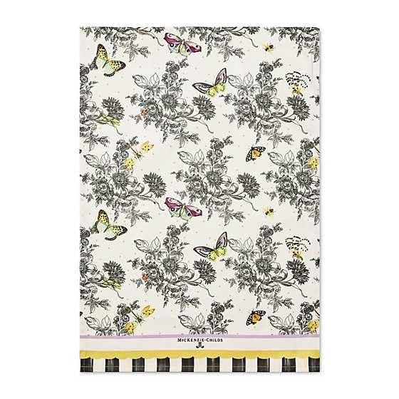MACKENZIE-CHILDS Printed Cotton Dish Towel, Decorative Kitchen Towel, Butterfly Toile