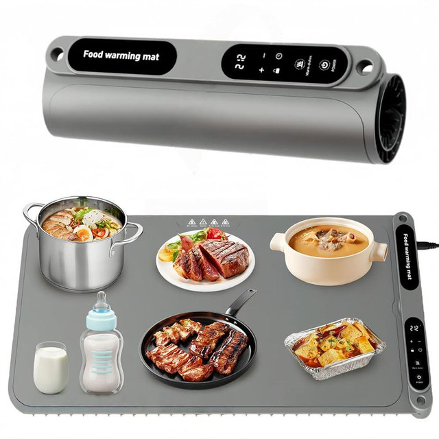 Warming Mat for Food, 430W Portable Electric Warming Tray with 7-Level Temp Control & 8H Timer, Child Lock Safety, 8s Fast Heat Warming Tray for Buffet, Party, Travel& Home, 24×15 IN Food Warmer Mat