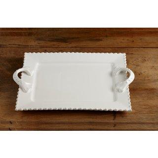 American Atelier Bianca Beads Rect Platter