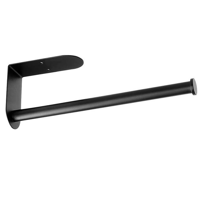 Black Paper Towel Holder, OBODING, Self Adhesive or Drilling, Wall Mount Paper Towel Holder Under Cabinet, 304 Stainless Steel Kitchen Towel Holder for Kitchen, Cabinet, Bathroom (1 Pack, Black)