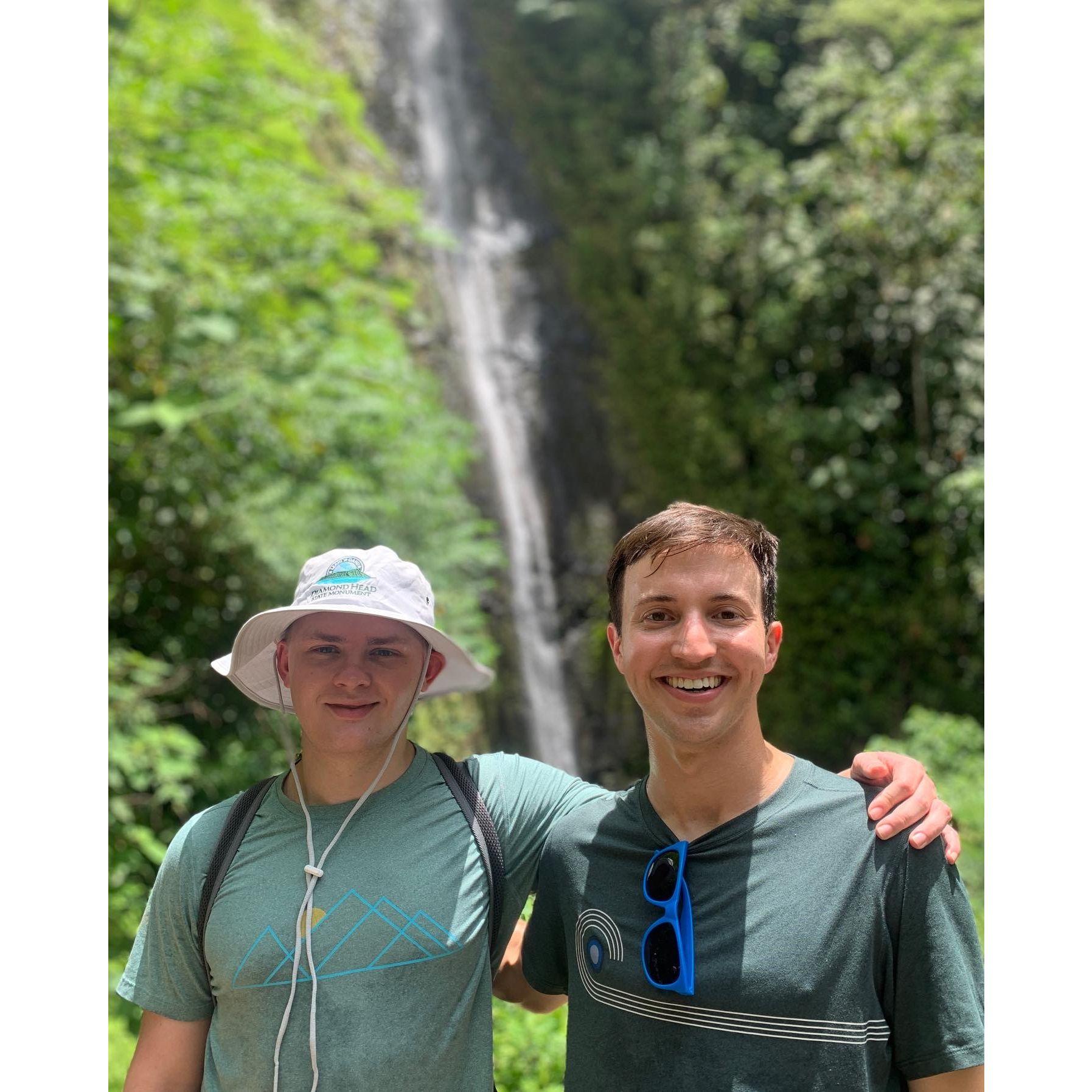 This was at the end of a gorgeous hike in Hawaii where we were celebrating Maddie and Taylor's wedding!
