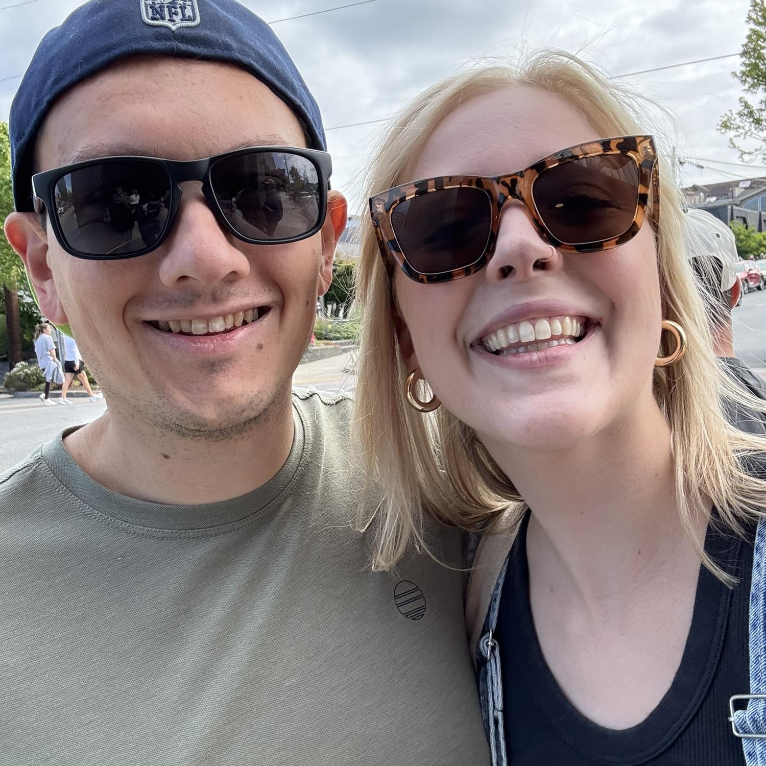 Walking around the farmer's market for Lauren's 28th bday!