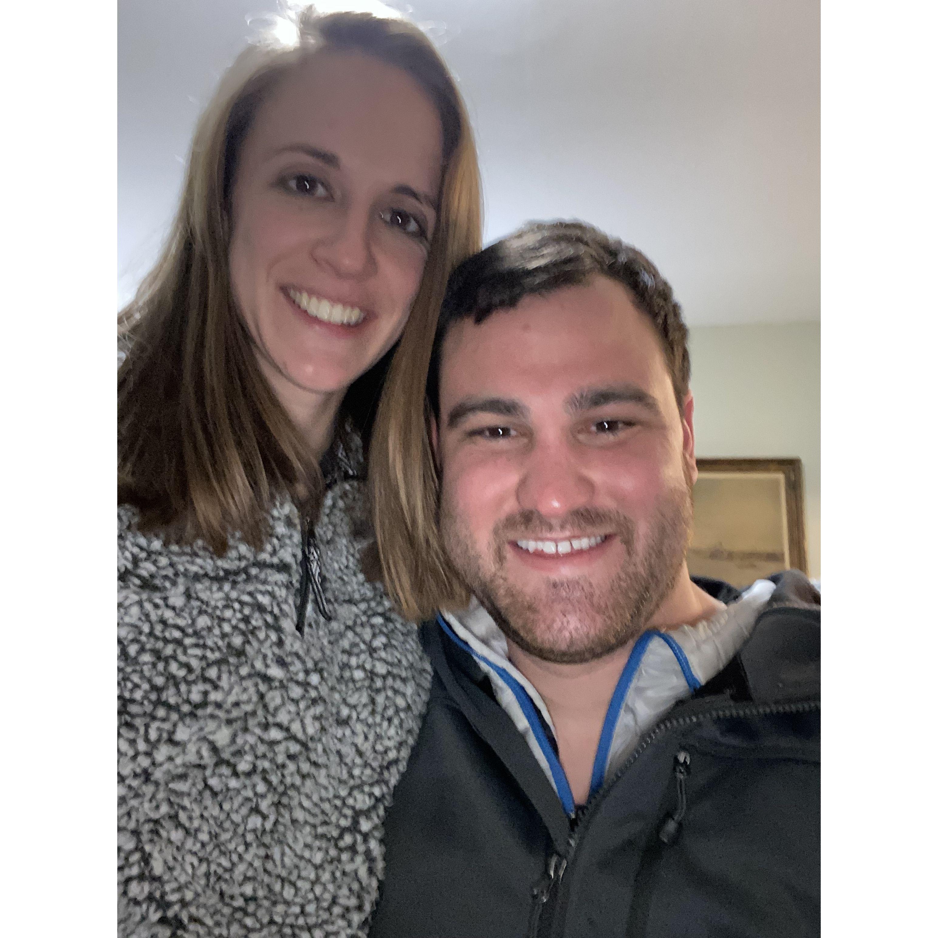 This is our first picture together as a couple, taken at Brian’s apartment.  Nicole was FREEZING, but was afraid to tell Brian because she didn’t want to be difficult.