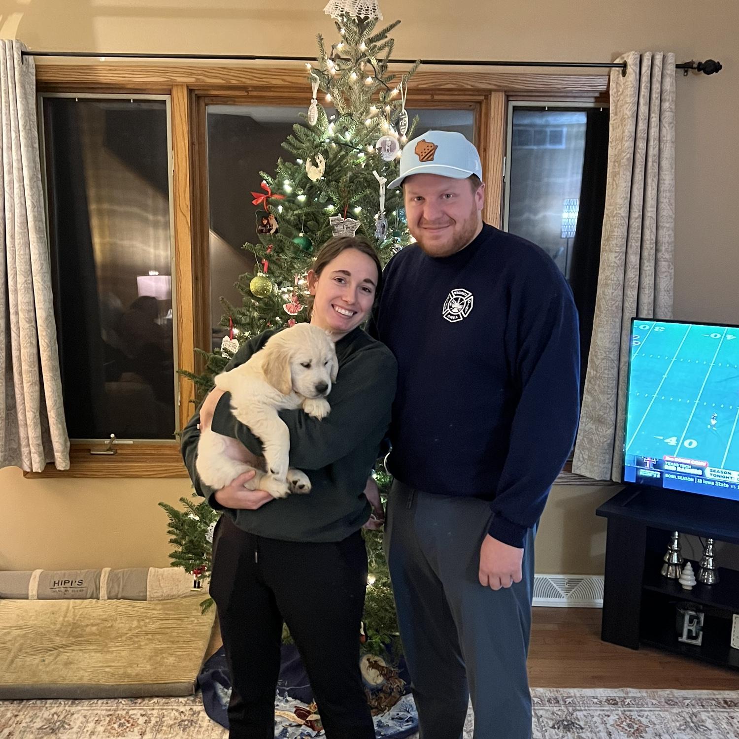 After saying goodbye to their sweet Lulu, they welcomed Phoebe into their lives—a playful puppy who keeps them on their toes and fills their home with endless energy, love, and little mischief!