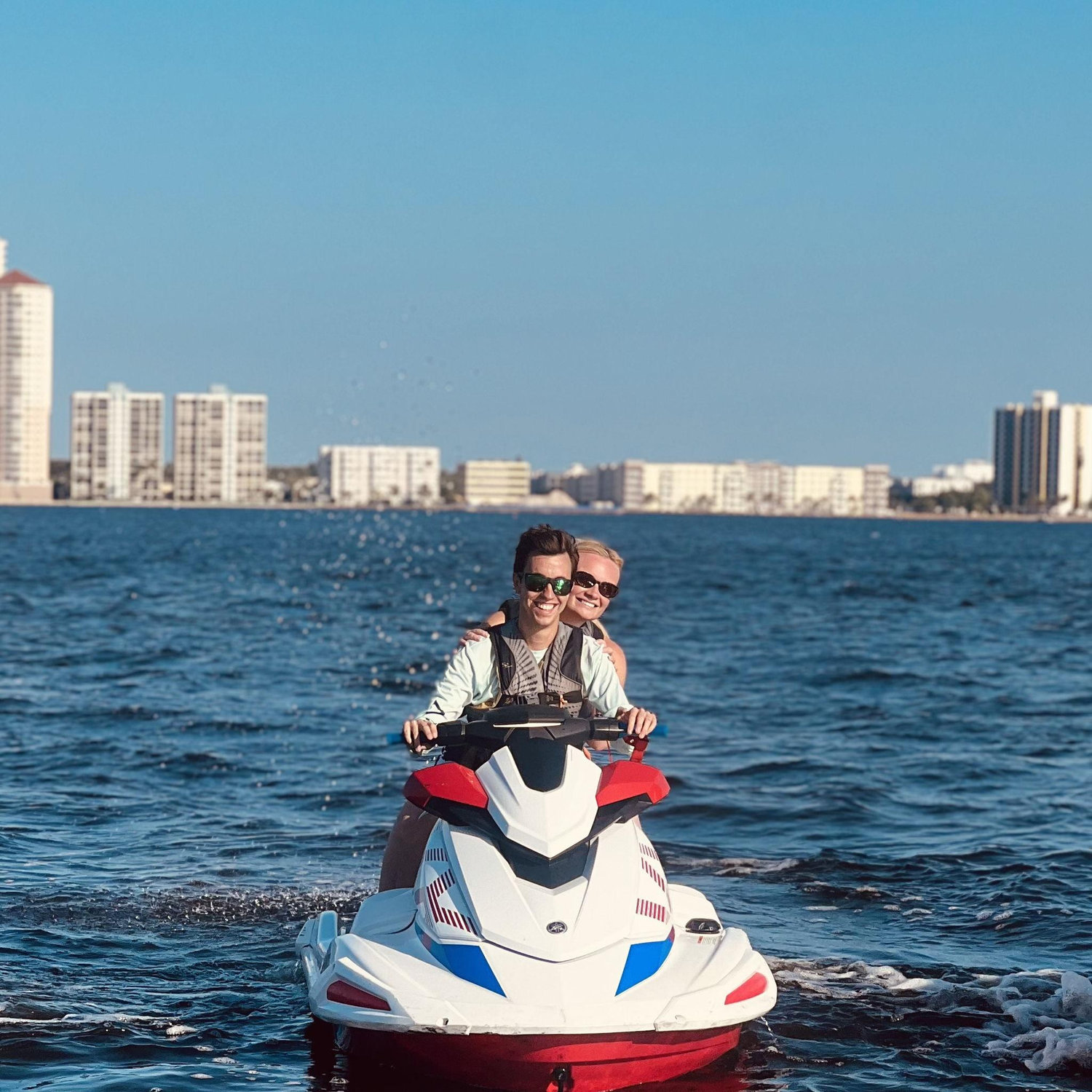 Before we started dating! This was Memorial Day 2024. We got our jet ski stuck on an island in the Caloosahatchee River. Chadler was cool as a cucumber (as always!). Sparks were flying this day.