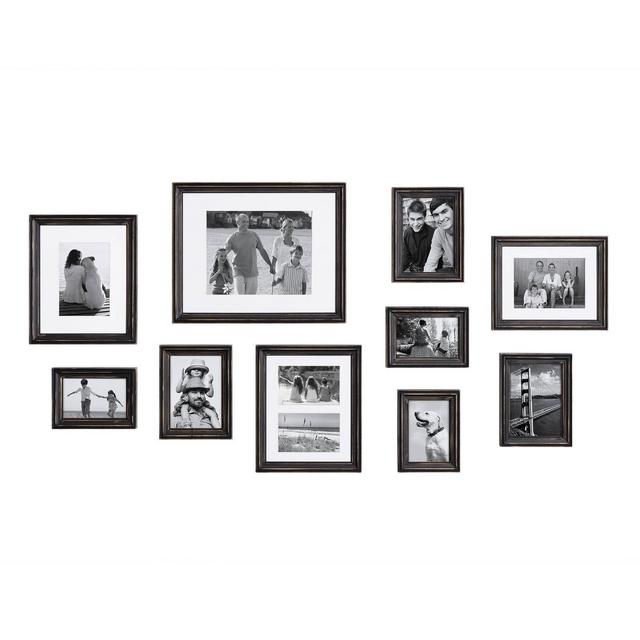 10pc Bordeaux Frame Box Set Black - Kate & Laurel All Things Decor
