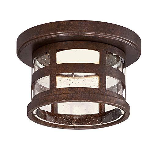 Design House 587212 Washburn Outdoor LED Flush Mount Ceiling Light, Rustic Bronze, 10"