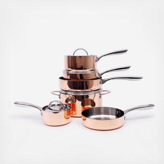 10-Piece Polished Copper Cookware Set