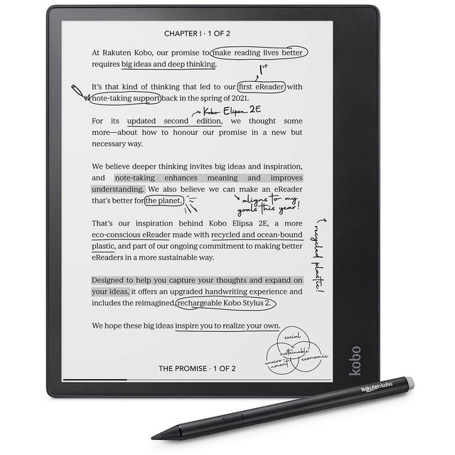 Kobo Elipsa 2E - 10.3" 32GB eReader - ComfortLight PRO - Stylus Capability