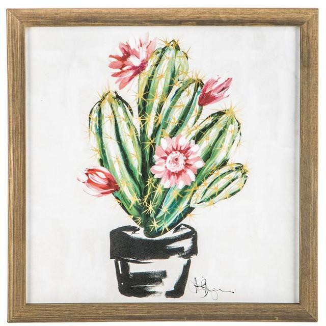 Ladyfinger Cactus Wood Wall Decor