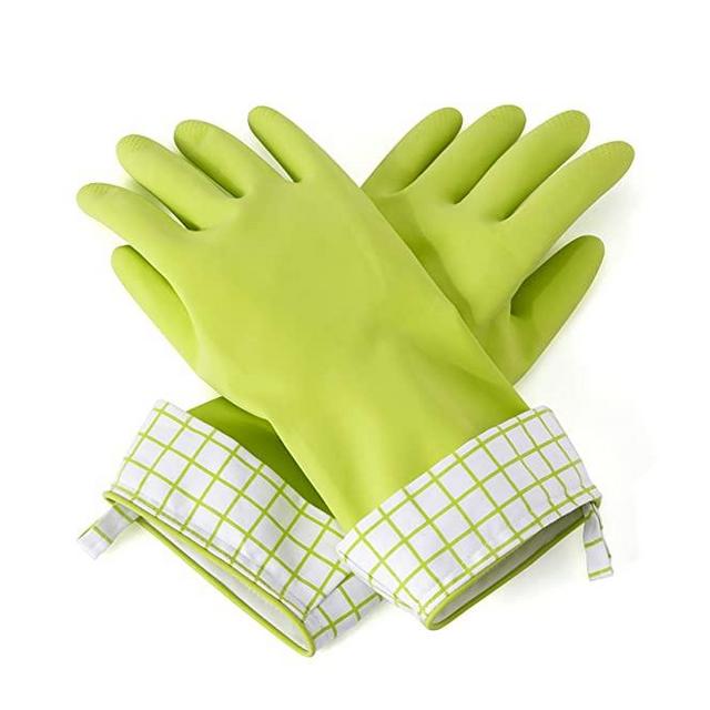 Full Circle Splash Patrol Natural Latex Cleaning and Dish Gloves, Medium/Large, Green