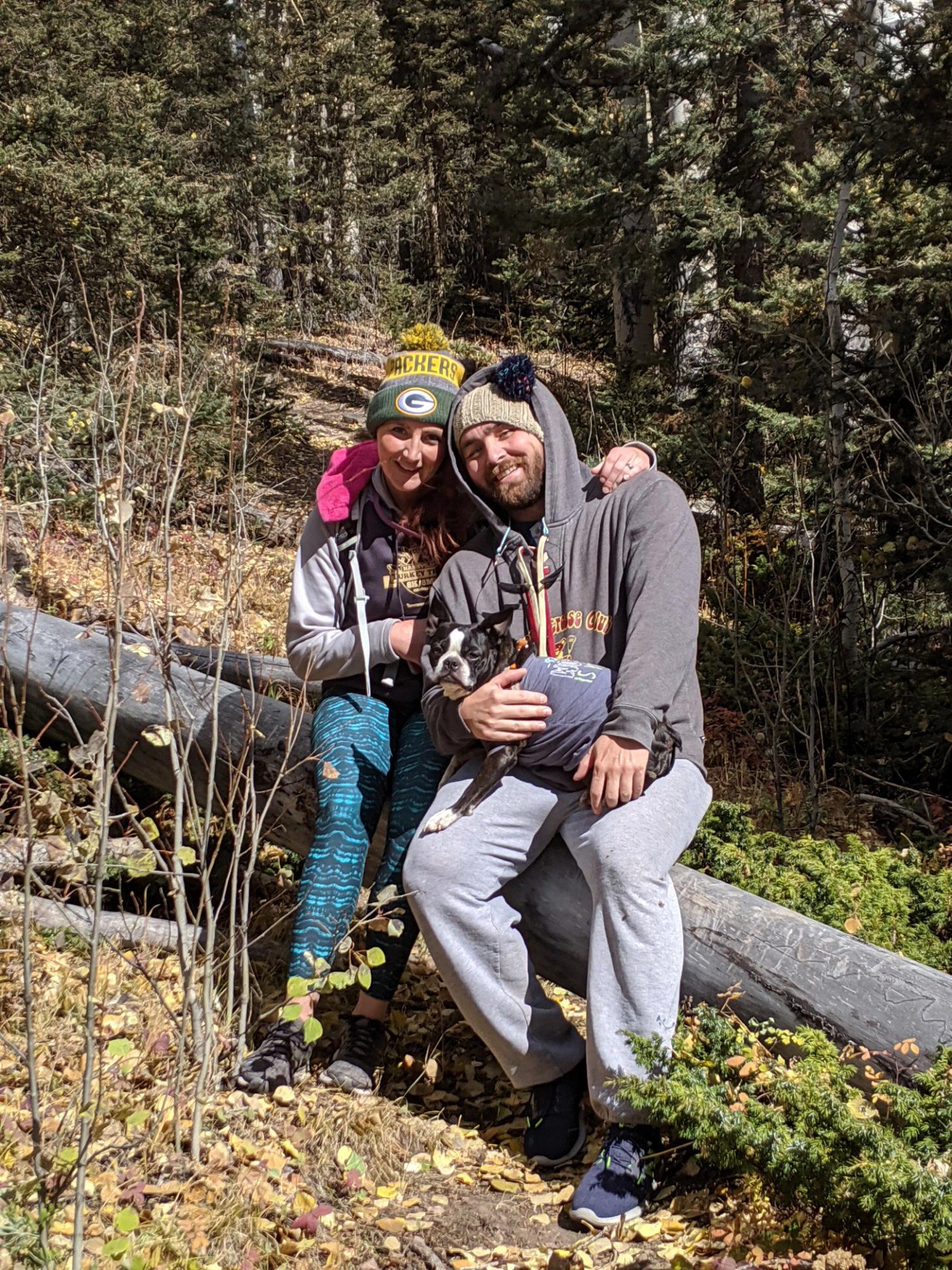 Almost to the summit of the Indian Creek to Bear Summit trail hike. We need a break!