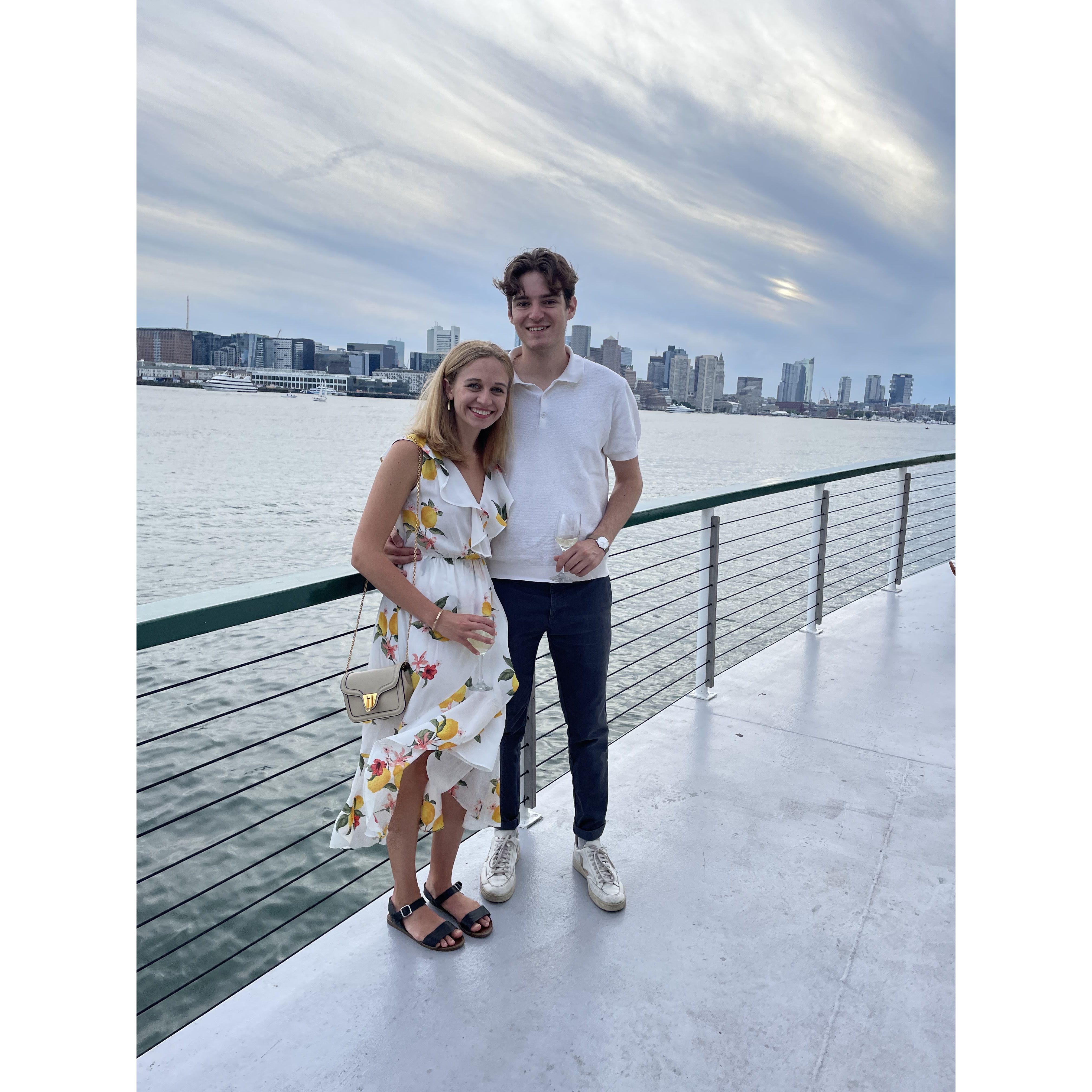 Celebrating Ben's birthday on the Boston Harbor