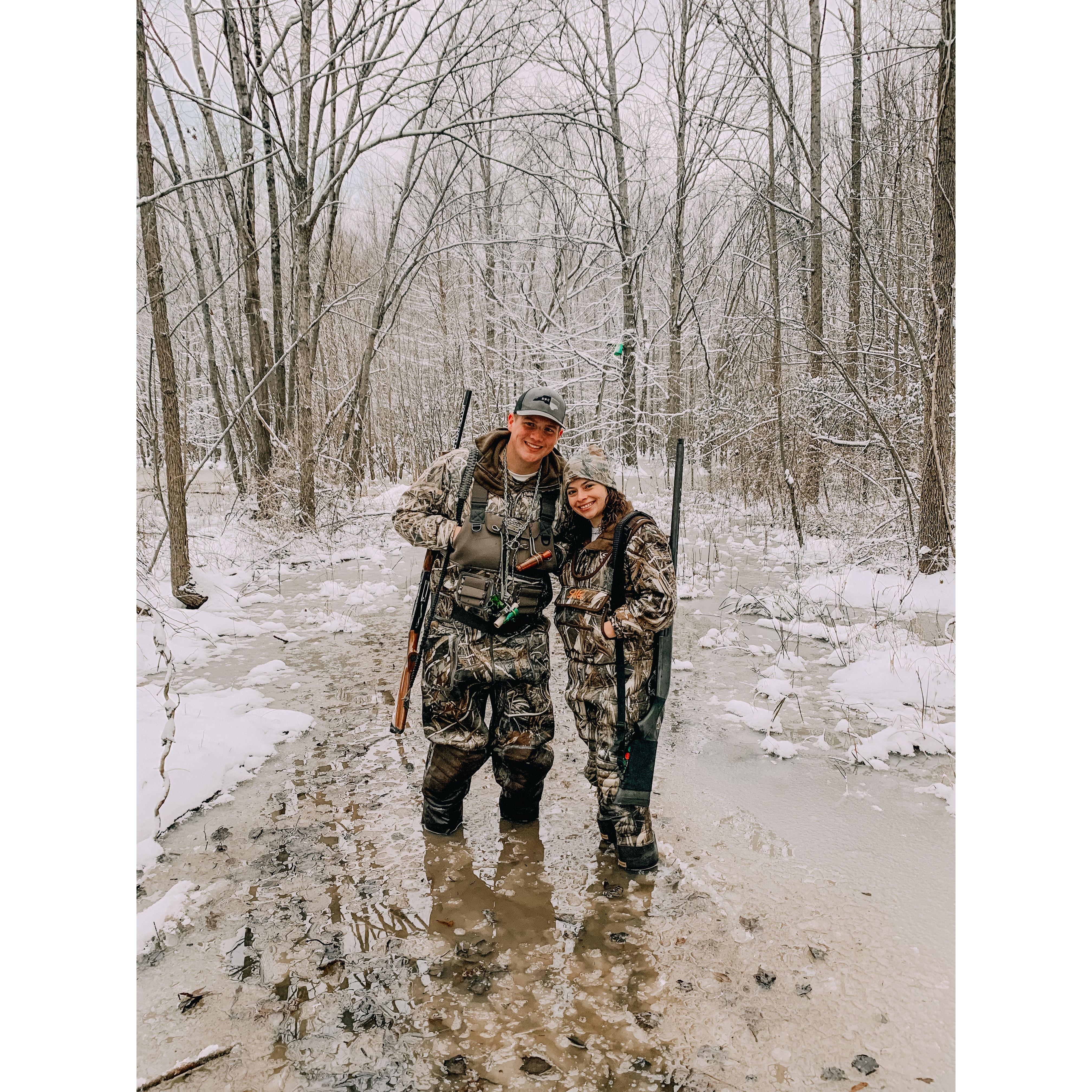 Our first of many hunting trips