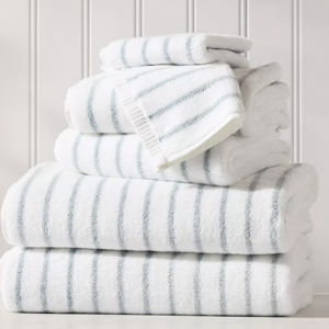 Sonoma Stripe Turkish Cotton Bath Essential Set (Coastal Blue) | Serena & Lily