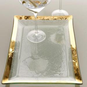 AnnieglassRoman Antique Gold Martini Tray