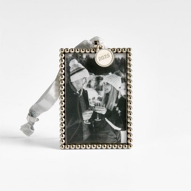 Silver Dot Frame 2025 Christmas Tree Ornament