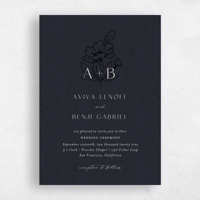 Ebony, Black Wedding Invitation - Oriabel Classic