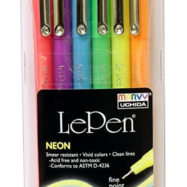 UCHIDA 4300-6F 6 Piece Le Neon Pen, Set