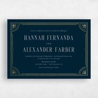 Blue Wedding Invitation - Amber Landscape Foil
