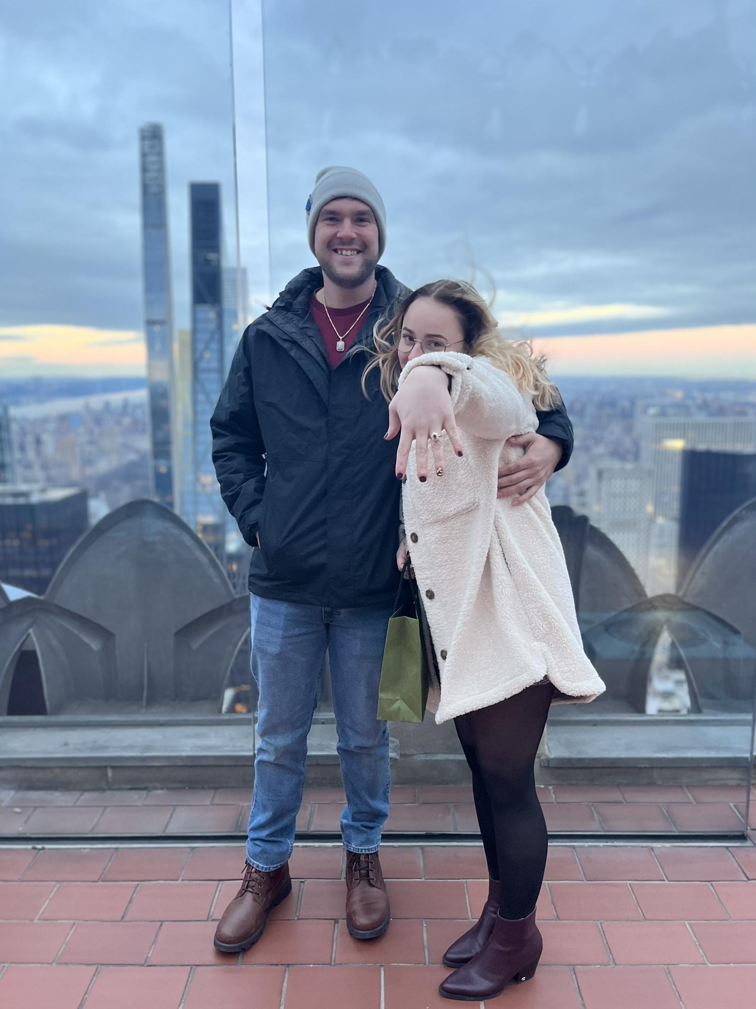 Showing off the ring at Top of the Rock in NYC! 2022