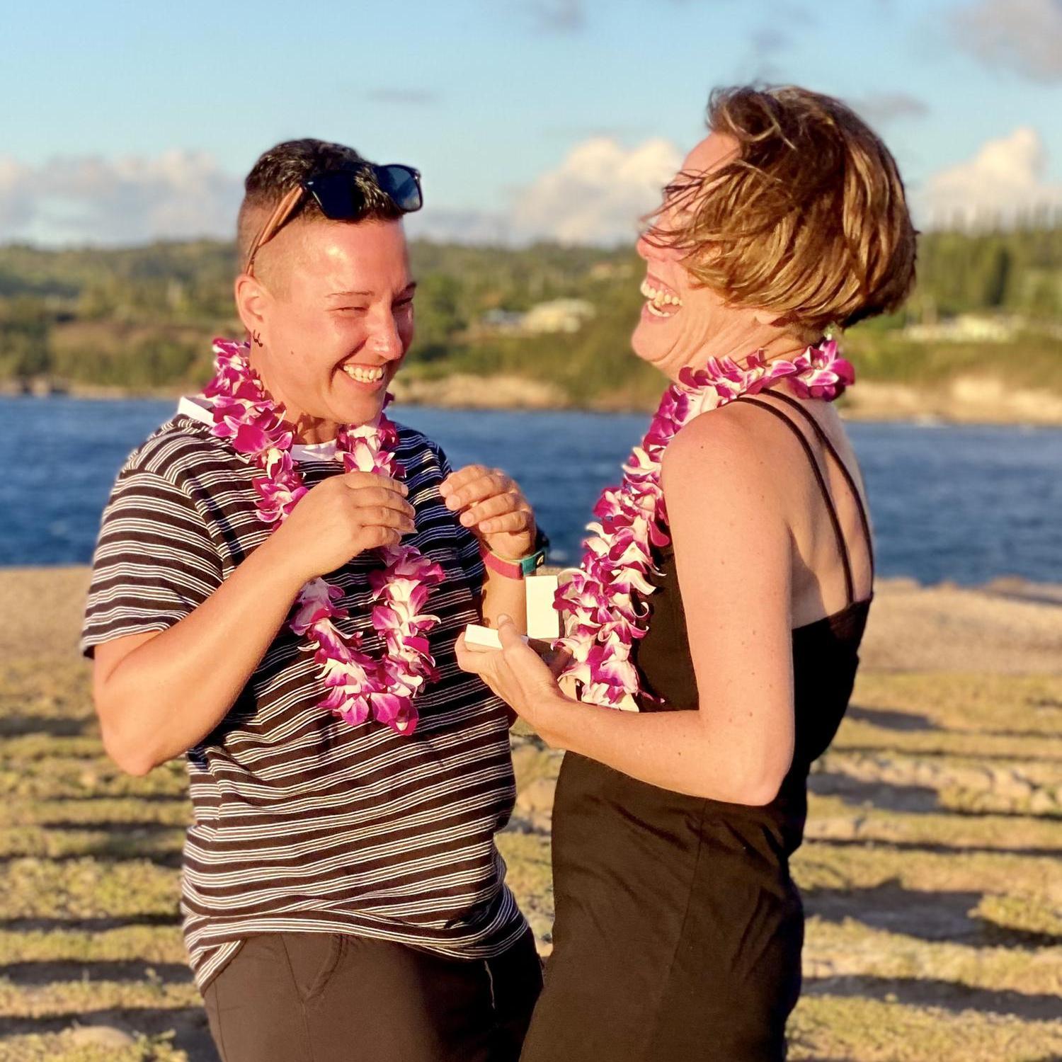 EnGAYged (Jenna said YES!) at the Kapalua Labyrinth in Maui, Hawaii 8/13/2021.