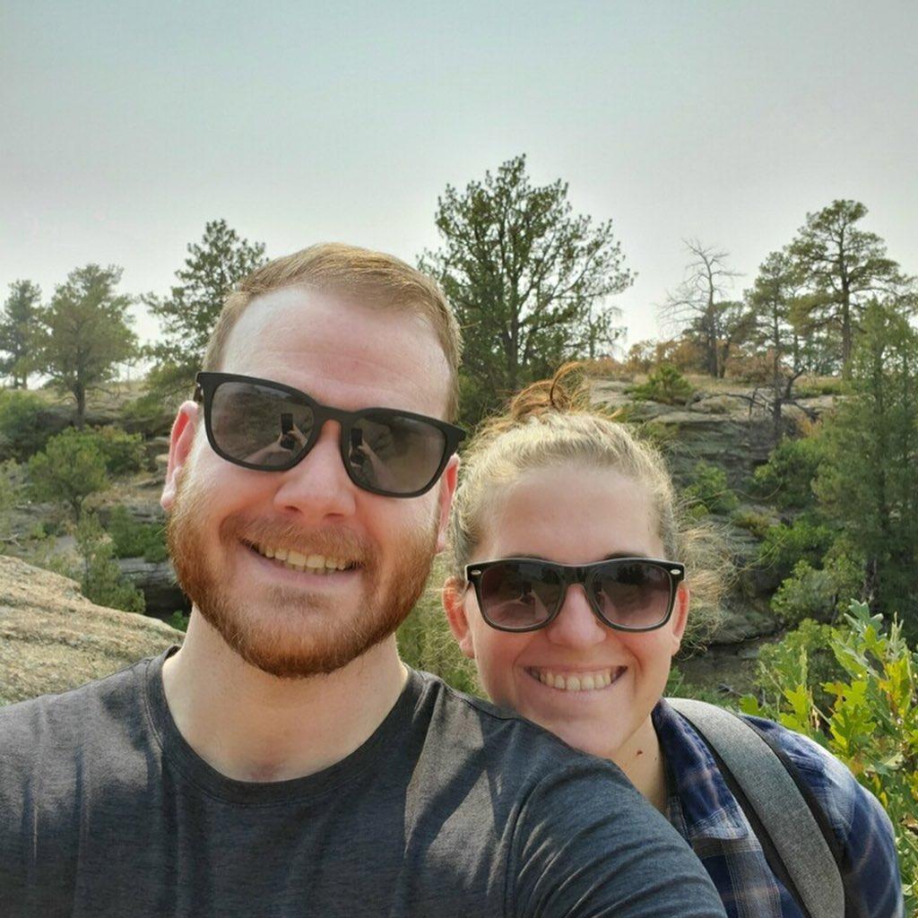 Our first photo together on our first hike together in Castlewood Canyon. 