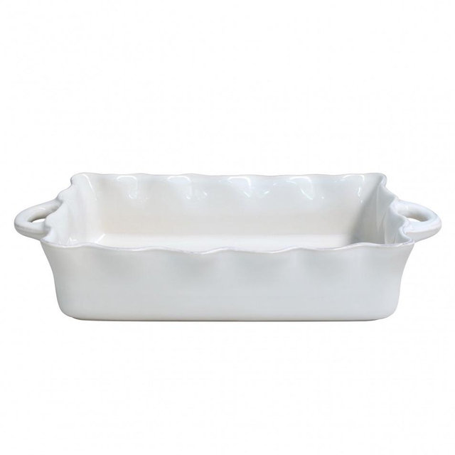 Casafina Cook & Host White Ruffled Large Rectangular Baker