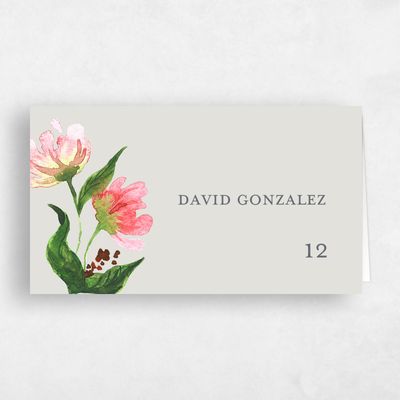 Sage Mist, Grey Wedding Place Card - Brookstone