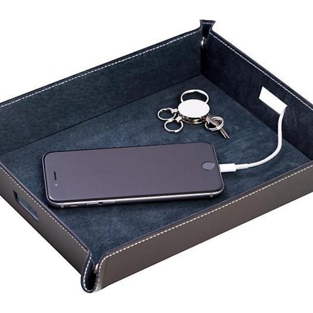 Leather Valet Tray, Black