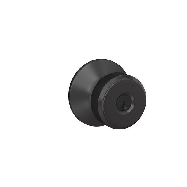 SCHLAGE F51A BWE 622 Bowery Knob Keyed Entry Lock, Matte Black