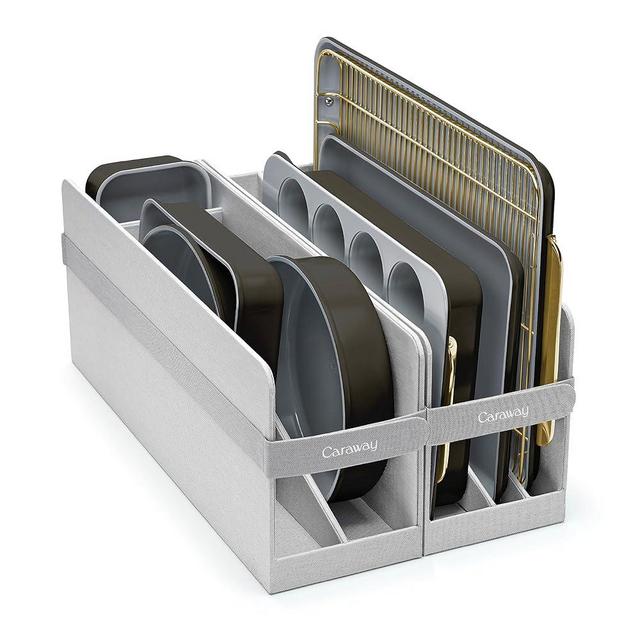 Caraway Nonstick Ceramic Bakeware Set (11 Pieces) - Baking Sheets, Assorted Baking Pans, Cooling Rack, & Storage - Aluminized Steel Body - Non Toxic, PTFE & PFOA Free - Black