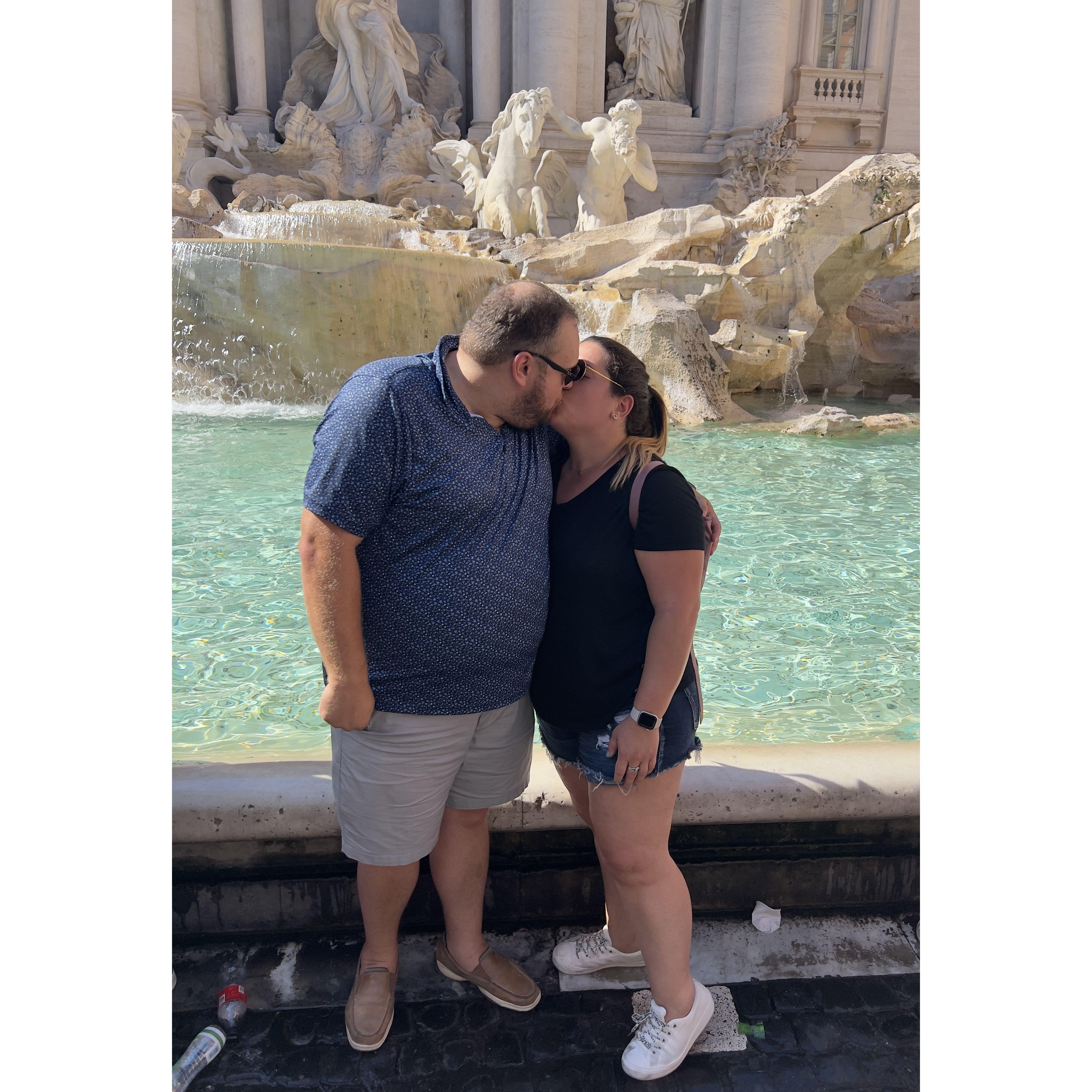Trevi fountain in Italy. Sam was disappointed how small it was in real life.